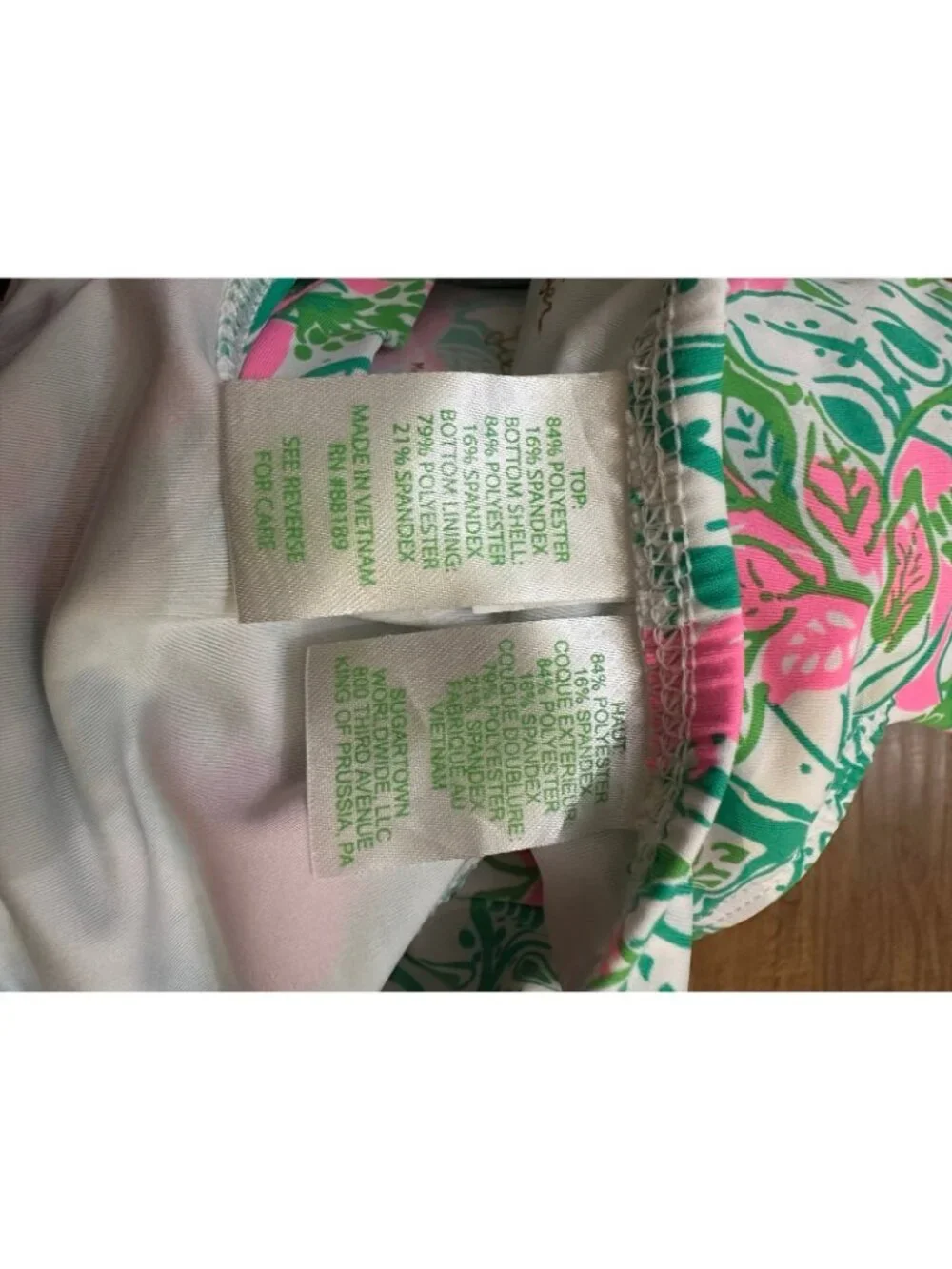 Lilly Pulitzer Bikini Girls Size 4 Botanical Green Just Wing it Rashguard Set